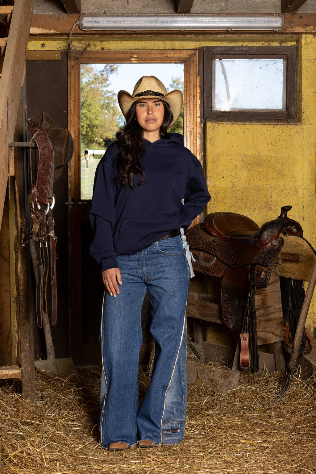 Zipped Upside Down Jeans - Custom Upcycled